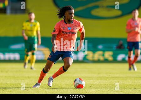 Norwich, Großbritannien. Juni 2020. Alex Iwobi von Everton während des Premier League-Spiels zwischen Norwich City und Everton in Carrow Road, Norwich. Foto von David Horn. Kredit: Prime Media Images/Alamy Live Nachrichten Stockfoto