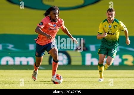 Norwich, Großbritannien. Juni 2020. Alex Iwobi von Everton während des Premier League-Spiels zwischen Norwich City und Everton in Carrow Road, Norwich. Foto von David Horn. Kredit: Prime Media Images/Alamy Live Nachrichten Stockfoto