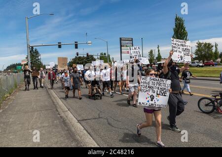 Tacoma, WA, USA 19. Juni 2020, Jugendrally und marsch für sagen ihre Namen, Black Lives Mater im Wapato Park Stockfoto