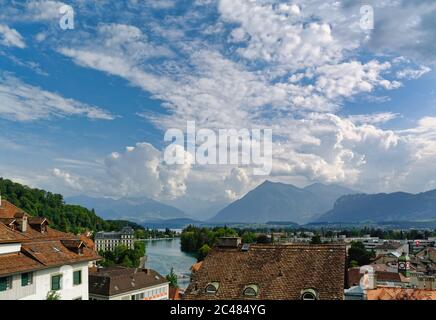 Panorama von Thun, Kanton Bern, Schweiz Stockfoto