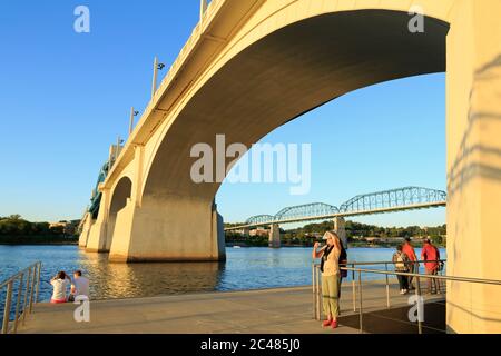 Market Street Bridge, Chattanooga, Tennessee, USA Stockfoto