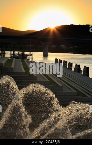 Ross's Landing Fountain, Chattanooga, Tennessee, USA Stockfoto