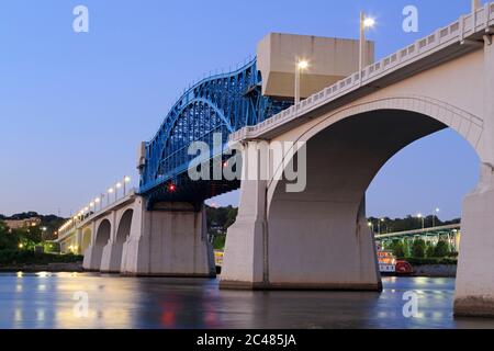 Market Street Bridge, Chattanooga, Tennessee, USA Stockfoto