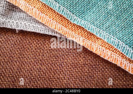 Textur Von Turkis Leinen Leinen Stoff Closeup Als Background Stockfotografie Alamy