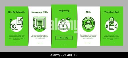 Security Agency Property Protect Onboarding Elements Icons Set Vector Stock Vektor