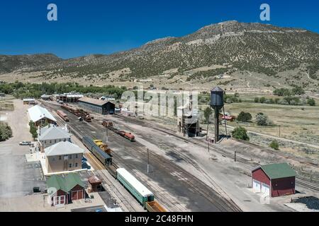 ELY, NEVADA, USA - 25. Mai 2020: Das Northern Nevada Railway Museum ist ein familienfreundliches Museum und Tourismusziel in Ely, das es erlaubt, zu besuchen Stockfoto