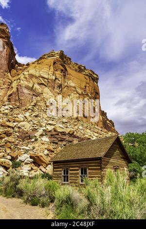 Historisches Schulhaus in Fruita, in der Nähe des Capitol Reef National Park Stockfoto