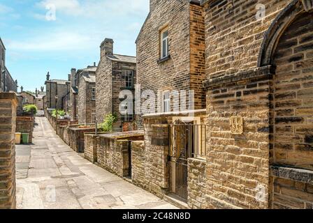 Saltaire ist ein viktorianisches Modelldorf im City of Bradford Metropolitan District, West Yorkshire, England Stockfoto