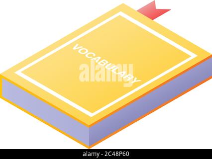 Wortschatz Buch Symbol, isometrischen Stil Stock Vektor