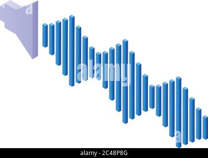Symbol für Sound Translator, isometrischer Stil Stock Vektor