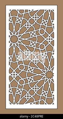 Lazerer Schnitt Vektorplatte. CNC Dekor Muster, Jali Design, Innenwand. Islamisch, arabisch lazer schneiden Stock Vektor