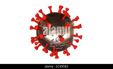 3d-Rendering von Corona-Virus-Konzept eindringenden Stockfoto