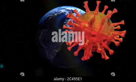 3d-Rendering einer Weltinfektion viruse isoalted Stockfoto