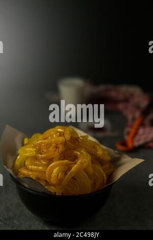 indische Dessert Jalebi Stock Foto Stockfoto