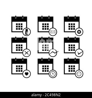 Kalender Symbole für web design, kalender Symbol, Kalender, Grafik, Web Design, Kalender anmelden Stock Vektor