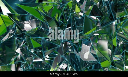 Grün moderner Low-Poly-Hintergrund, 3D-Rendering Stockfoto
