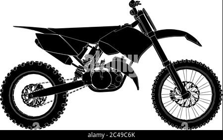 Motorrad Silhouette Vektor auf weißem Hintergrund Stock Vektor