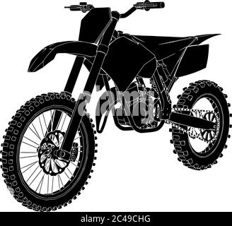 Motorrad Silhouette Vektor auf weißem Hintergrund Stock Vektor