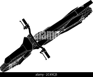 Motorrad Silhouette Vektor auf weißem Hintergrund Stock Vektor