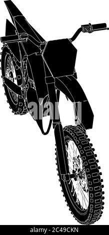 Motorrad Silhouette Vektor auf weißem Hintergrund Stock Vektor