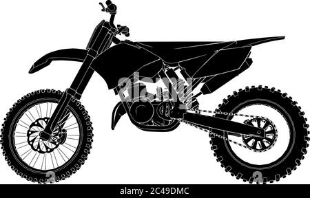 Motorrad Silhouette Vektor auf weißem Hintergrund Stock Vektor