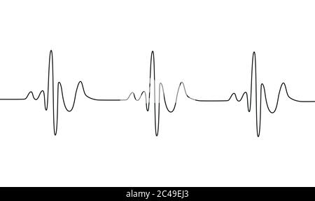 Herz Kardiogramm kontinuierliche eine Linie Zeichnung Minimalismus Design auf weiß isoliert Stock Vektor