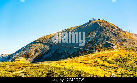 Snezka - der höchste Berg der Tschechischen Republik. Nationalpark Riesengebirge. Stockfoto