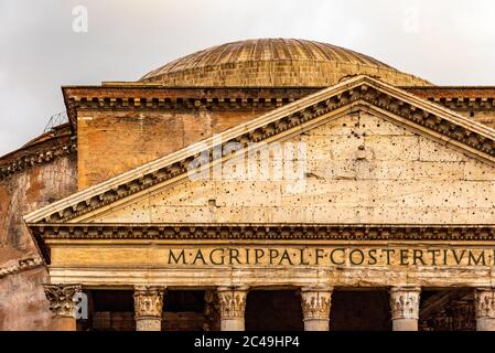 Pantheon - ehemalige römische Kirche in Rom, Italien. Stockfoto