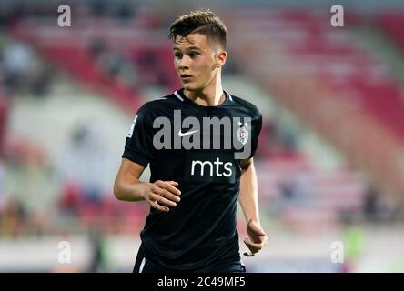 Nis, Serbien. Juni 2020. Filip Stevanovic von Partizan Belgrad reagiert im letzten Supercup-Match. Quelle: Nikola Krstic/Alamy Live News Stockfoto