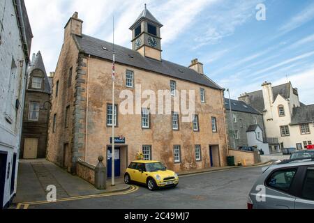 Lerwick RNLI Rettungsbootstation Shetland und das Rettungsboot Michael Und Jane Vernon Stockfoto