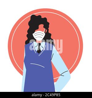 Dank an die Helden der Front. Transportpersonal mit Maske Vektor Illustration Design Stock Vektor