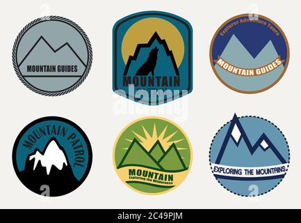Set von Mountain Labels. Vektorgrafik. Stock Vektor