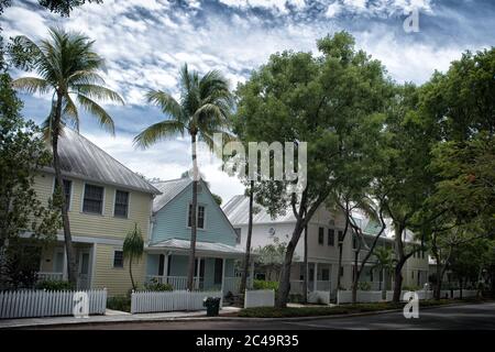 Das Truman Annex ist ein Viertel in Key West, Florida mit schönen alten Häusern. US-Präsident Truman benutzte ein Haus in diesem Bereich als Winter White House. Stockfoto