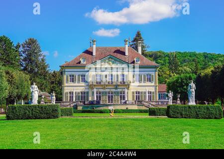 Villa Wenkenhof in Wenk Park, Riehen Dorf, Basel, Schweiz. Stockfoto