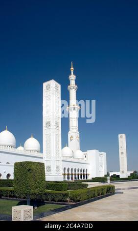 Sheikh Zayed Grand Moschee, Abu Dhabi, Vereinigte Arabische Emirate, Naher Osten Stockfoto