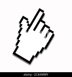 Mauszeiger, Hand mit Zeigefinger als Illustration Stockfoto