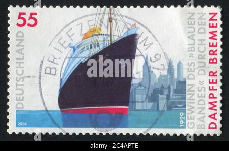 DEUTSCHLAND - UM 2004: Briefmarke gedruckt von Deutschland, zeigt Schiff, um 2004 Stockfoto