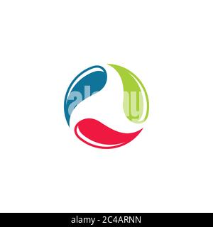 Liquid Logo, Dreieck Kreis recyceln Logo bunte Vektor eps Stock Vektor