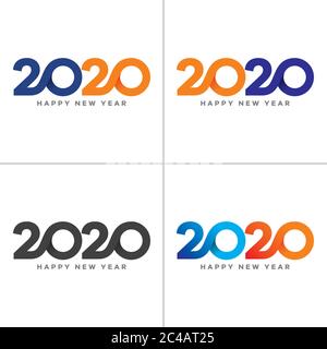 Frohes neues Jahr 2020 Text Design Vektor. Stock Vektor