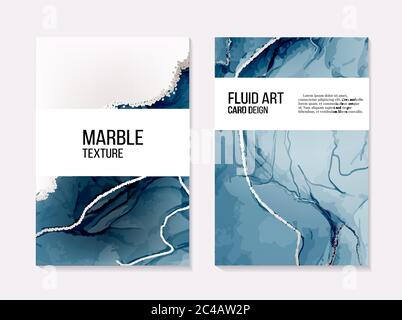Liquid navy Aquarell Blob, abstrakt blaues Pigment in Aquarell Kunst Hintergrund. Inneneinrichtung im Vintage-Stil, Grußkarten, Oberflächenstruktur. B Stock Vektor