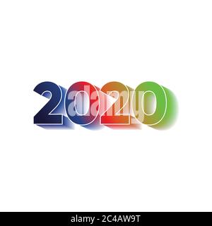 2020 bunte glücklich neue Jahre Vektor eps Stock Vektor