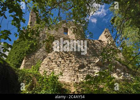 Burgruinen in Hukvaldy, Moravskoslezský kraj, Tschechische Republik Stockfoto