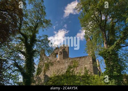 Burgruinen in Hukvaldy, Moravskoslezský kraj, Tschechische Republik Stockfoto