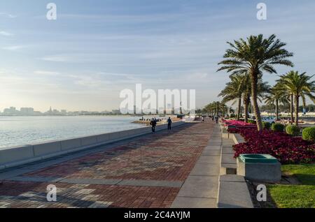 Corniche Walk Way Doha, Katar Stockfoto