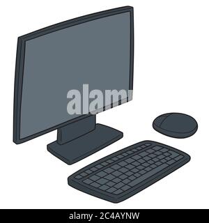 vector Set aus Monitor, Tastatur und Maus Stock Vektor