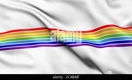 Flagge des Jüdischen Autonomen Gebiets Verwaltungsbezirk, Russland, 3-D-Illustration Stockfoto