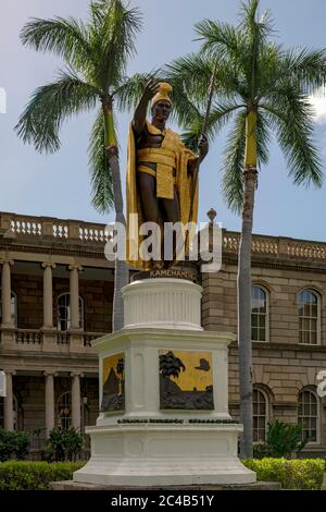 Kamehameha I Statue, Honolulu, Oahu, Hawaii Stockfoto