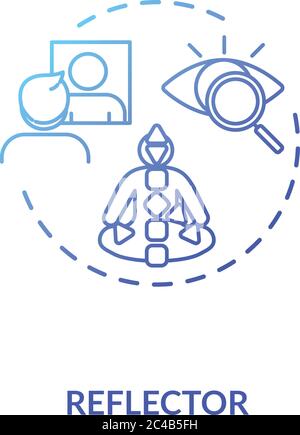 Symbol für das Konzept des blauen Reflektors Stock Vektor