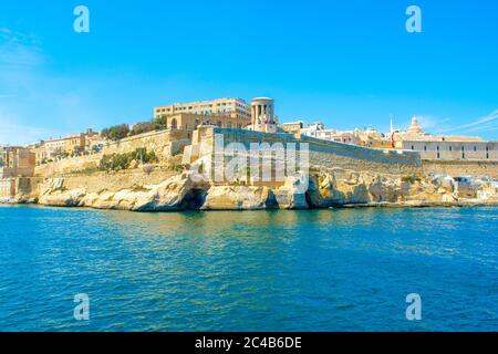 Landschaft mit altem Fort Saint Elmo auf der Halbinsel Sciberras, Valletta, Malta Stockfoto