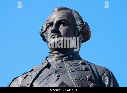 Statue von Robert Clive ('Clive of India') auf dem Shrewsbury Square in Shropshire. Stockfoto